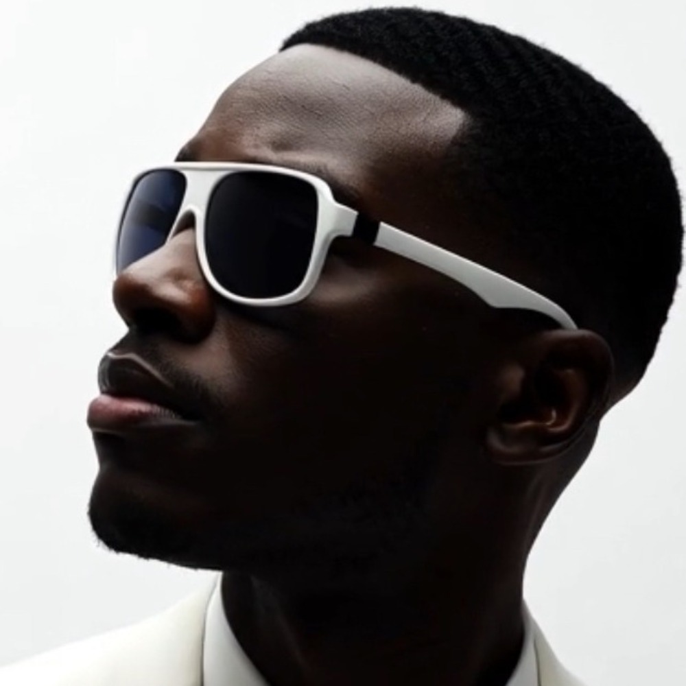 Men sunglasses White‎ Frame UV400 Protection Driving Outdoor Sports Beach Lentes